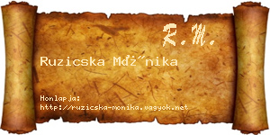 Ruzicska Mónika névjegykártya